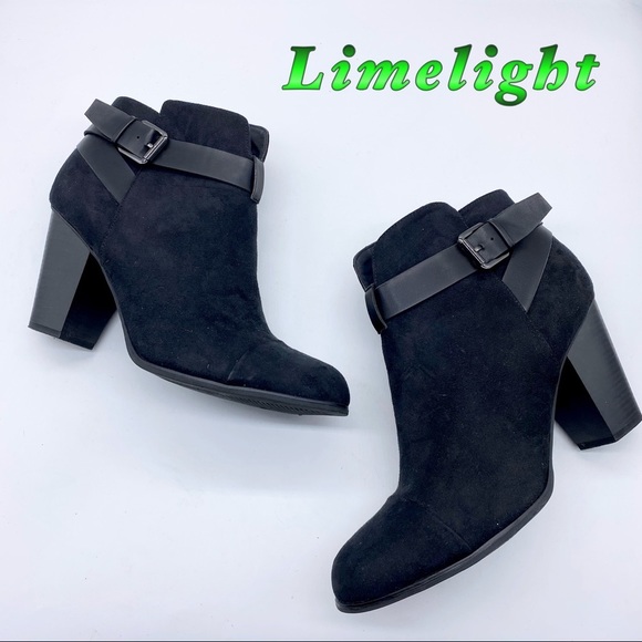 Limelight Shoes - Limelight-Black buckle strap Ankle Heel Bootie 11